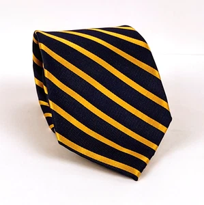 Polo Association 100% Silk Repp Tie Navy Blue /Gold Stripes 58.5” X 3.5” Classic - Picture 1 of 7