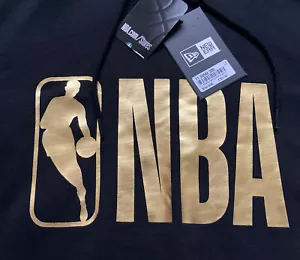 NBA New Era Hoodie GOLD Foil Print Pullover  Top SIZES SMALL, MEDIUM - Picture 1 of 12