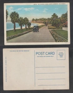 Postal de Santa Bárbara California en Channel Drive autos borde blanco sin usar - Imagen 1 de 3