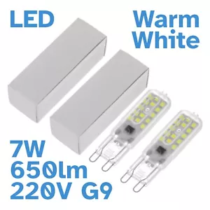 2pcs 7W G9 Warm White Clear LED Bi-Pin Light Bulb 650 lumens 220V - 240V - Picture 1 of 3