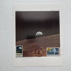 Apollo Earth Rise over the Dark side of the Moon 7x9 Official Nasa Photo - Picture 1 of 6