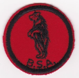 BSA BLACK BEAR PATROL MEDALLION SERIES 4 ROUND FELT BLACK/WHITE THREADS 1939-52 - Picture 1 of 2