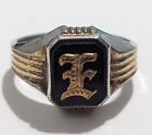 Antique Ostby & Barton OB Sterling Signet Initial Men's Ring Size 11.5