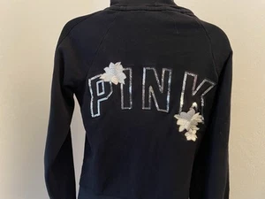 Victoria Secret Pink Set Pants & Jacket Tracksuit Jogger Black not matching Sz S - Picture 1 of 9
