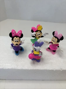 Walt Disney 3 Minnie Mouse e 1 margherita PVC statuina/topper per torte - Foto 1 di 6