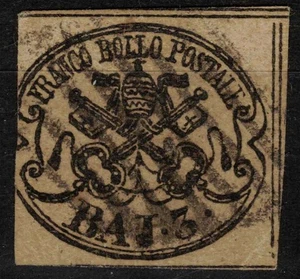 STATO PONTIFICIO 1852-64 Stemma (3 bajocchi bistro arancio) us - Picture 1 of 1