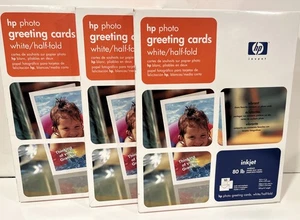 Lot of 3 HP Photo Greeting Cards (White/Half-Fold) 10 CARDS - 80 LBS -NEW/SEALED - Picture 1 of 2