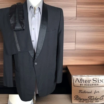Esmoquin After Six 2 piezas para hombre 40L 33X31 chal negro un botón Foto 1 de 4