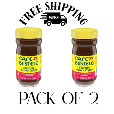 CAFÉ BUSTELO (PACK OF 2) Cafe Bustelo, Espresso Style, Dark Roast Instant Coffee, 7.05 oz Jar