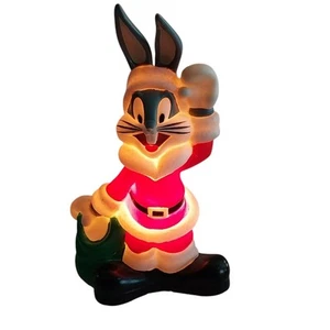 Vintage 1997 Looney Tunes Santa Bugs Bunny Tischplatte beleuchtet Blasform Figur 8" - Bild 1 von 9