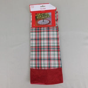 Urlaub Weihnachten 38" rot-grün kariert Twill Landhausstil Baum Rock #A26 - Bild 1 von 6