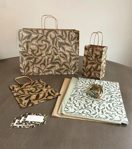 WHITE BERRIES Gift Bag Bundle with Tissue Paper, Gift Tags, Raffia Ribbon - Picture 1 of 6