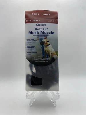 Hocico de malla costera para perro talla 8 negro fácil de poner mejor ajuste aseo suave Foto 1 de 4