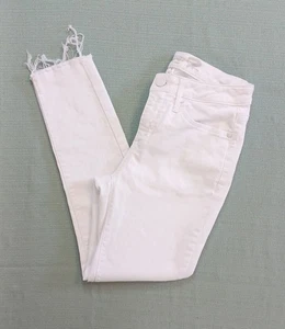 Seven 7 weiße Denim Skinny Jeans Damengröße 6 dehnbar abgeschnittener Saum Unterteil - Bild 1 von 24
