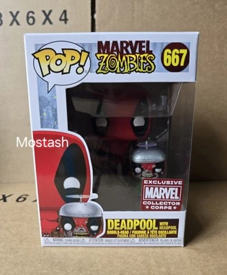 Funko Pop Deadpool con Headpool #667 Marvel Zombies Collector Corps Foto 1 de 4