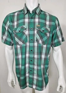 Dixxon Flannel Co Herren Hemd Größe M Kurzarm Knopf kariert grün weiß - Bild 1 von 4