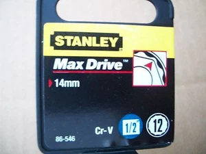 NEW STANLEY 1/2 in Drive 14 mm MAX DRIVE 12 POINT SOCKET - Foto 1 di 4