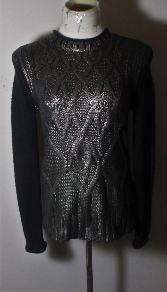 NARCISCO RODRIGUEZ черный кабель вязаный свитер размер XS - Изображение 1 из 4