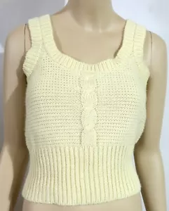Maglione vintage anni '70 etichetta Jantzen per Jrs giallo polvere ritagliato top S - Foto 1 di 4