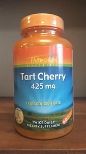 Tart Cherry 425mg Thompson 60 Vegetarian Capsules Supports Inflammation 08/21 - Picture 1 of 4