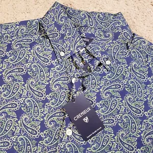 Men's Cremieux Shirt Small Blue Green Paisley Long Sleeve Party Casual NEW - Picture 1 of 5