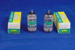 2 NOS Matched DUMONT 12AU7A ECC82 PreAmp Tubes HICKOK Tested STRONG Balanced - Picture 1 of 2