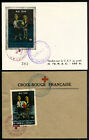France timbres paire de couvertures de protection de l'enfance 1948 avec cachet découpage précurseur