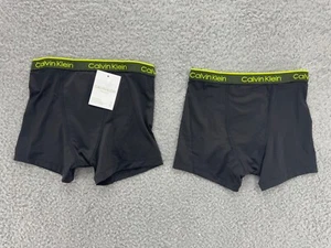 Calvin Klein Boy's 2 Pack Cotton Stretch Boxer Briefs Black Green Size Medium - Picture 1 of 5