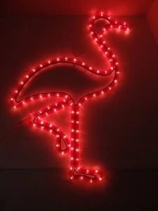 Pink Flamingo Wall Decor Lights Up Electric 21" High - Picture 1 of 9