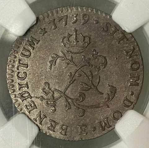 FRENCH COLONIES SOU MARQUE 1739 E - NGC AU 55 Cover