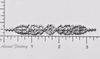 13234 Plata Mate Oxidada Victoriano Swag Adorno Latón Joyería Hallazgo Foto 1 de 3