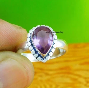 Amethyst gemstone 925 sterling silver handmade Gift Ring US size 5 to 10 - Picture 1 of 4