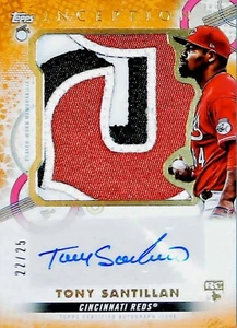 2022 Topps Inception Tony Santillan Rookie Auto 3 Color Jersey Patch /25 - Picture 1 of 2