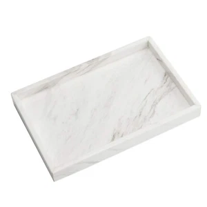Natural Marble Storage Vanity Tray, Cosmetics Jewelery Tray, Kitchen Organize... - Picture 1 of 6