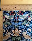 Lampshade William Morris Strawberry Thief Navy Blue Fabric 25 30cm Handmade Drum