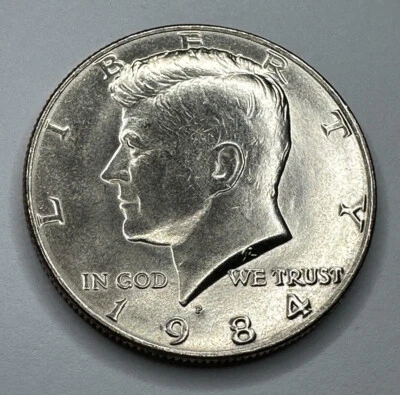 1984-P Kennedy Half Dollar 50cent Piece Uncirculated Coin from US Mint Set - Image 1 of 4