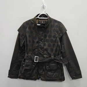 Barbour Christopher Raeburn Snapper Wax Waterproof Belt Polka Jacket Coat Uk 14 - Picture 1 of 11