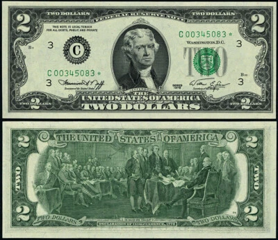 FR. 1935 C* $2 1976 Federal Reserve Note Philadelphia C-* Block Choice CU+ Star - Image 1 of 3