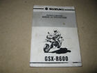 Suzuki Motorcycle Owner's Manual Handbook GSX-R600 X, Y Pub 1999