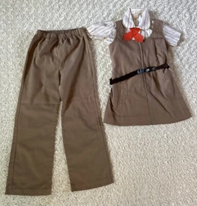 VTG Girl Scouts USA Uniform Set Brownie Dress Romper Shirt Pants Tie Lot 7 GSUSA - Picture 1 of 10
