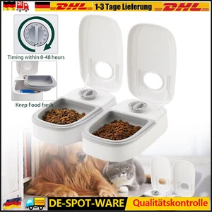 2X Timer Katze Hund Automatischer Futterspender Futterautomat Katzenfütterung - Bild 1 von 11