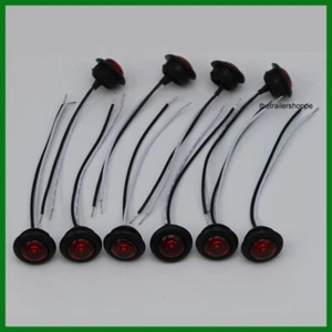 Tecniq 3/4" Round Side Marker Clearance light 1 Red LED PC P2 USA Made 10 Pc. - Picture 1 of 3