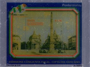 2011 Emissione congiunta con Vaticano - foglietto su lamina d'argento - Picture 1 of 1