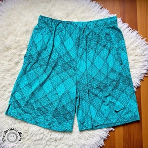 Nike Men’s Dri-FIT Green Black Geometric Print Athletic Training Shorts (XL) - Picture 1 of 4