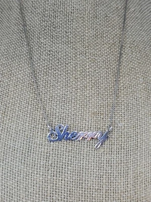 Collar colgante vintage de plata esterlina con nombre de jerez 16" 2,8 g Foto 1 de 4