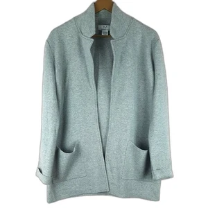 Vintage Magaschoni Womens Cardigan Blazer Wool Blend Open Front Gray Size M - Bild 1 von 11