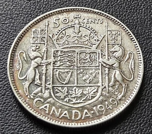 1949 Canadian Half Dollar ***Good Date*** 80% Silver 50-Cent Coin - Picture 1 of 2