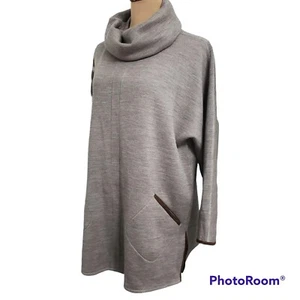 Soft Surroundings Brown Wool Blend Thick Knit Cowl Neck Warm Tunic Top Size PL - Picture 1 of 7