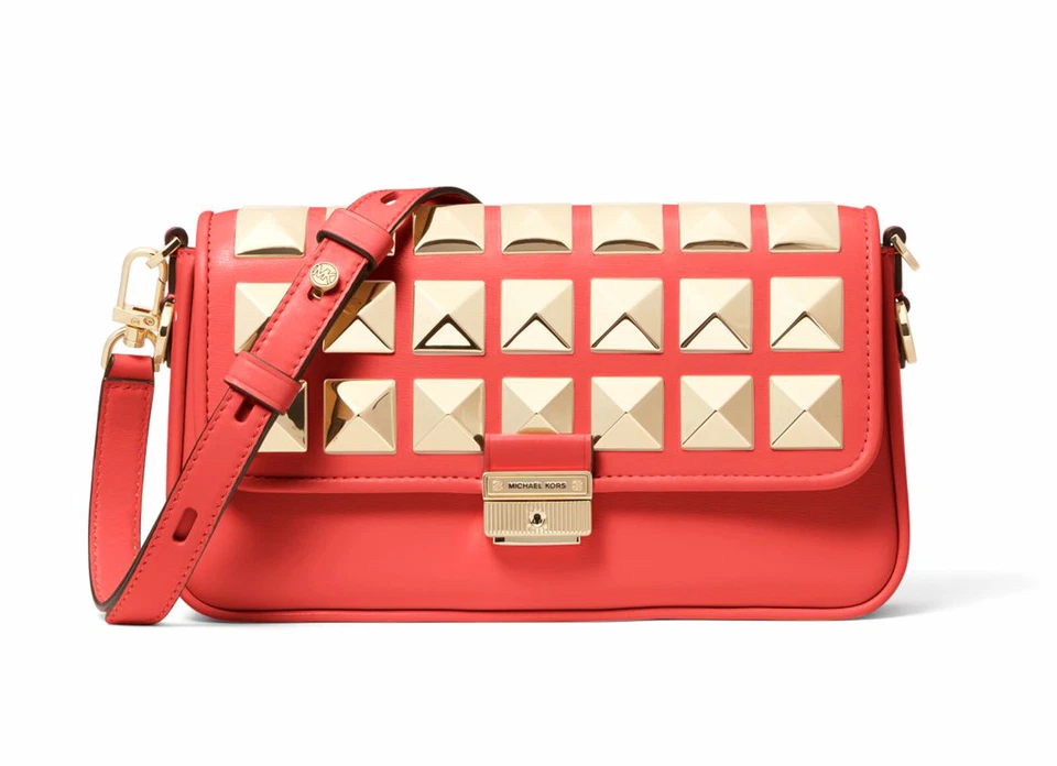 Bolso de Hombro Convertible Michael Kors Bradshaw Cuero Tachonado Sangría Nuevo con Etiquetas $398 Foto 1 de 4