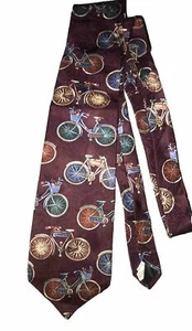 Tabasco Men’s 56” Silk Tie Bicycles 3.5” Wide Made In USA - Picture 1 of 5